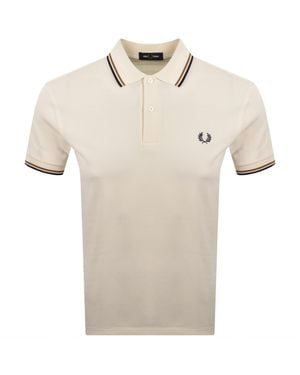 Fred Perry Twin Tipped Polo T Shirt Ecru - Natural