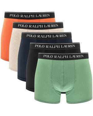 Ralph Lauren Underwear 5 Pack Trunks - Green