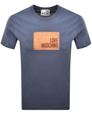 Moschino Graphic T Shirt - Blue