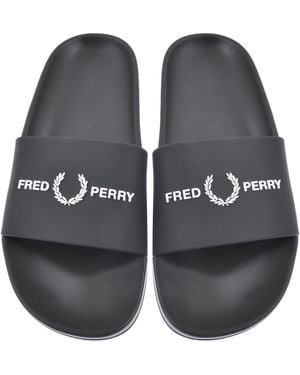 Fred Perry Logo Sliders - Black