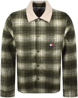 Tommy Hilfiger Check Teddy Overshirt - Green