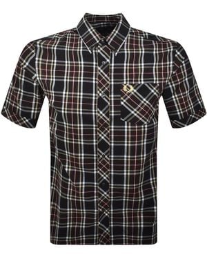 Fred Perry Tartan Short Sleeve Shirt - Black