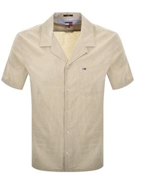 Tommy Hilfiger Linen Camp Shirt - Natural