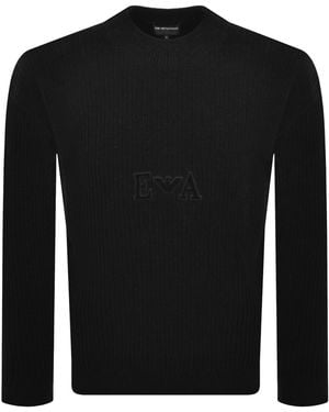 Armani Emporio Crew Neck Knit Jumper - Black