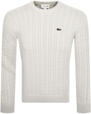 Lacoste Cable Knit Jumper - White