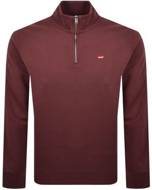 Levi's Original Quarter Zip Sweatshirt - Red