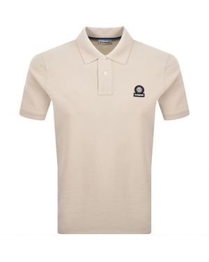 Sandbanks Badge Logo Polo T Shirt Stone - Natural
