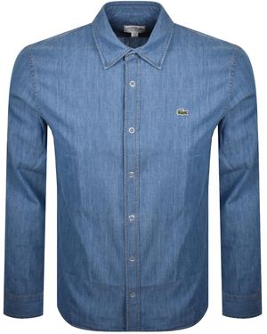 Lacoste Long Sleeved Woven Shirt - Blue