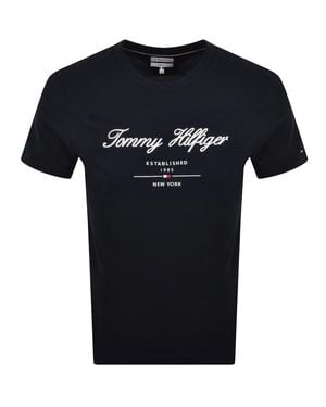 Tommy Hilfiger Script Logo T Shirt - Black
