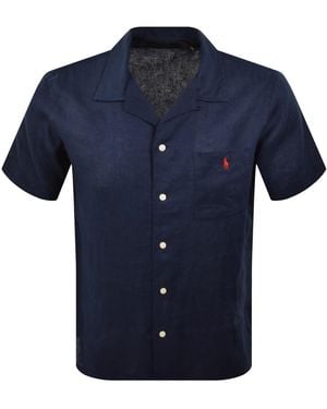 Ralph Lauren Linen Short Sleeve Shirt - Blue