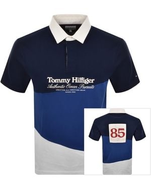 Tommy Hilfiger Graphic Colour Block Polo - Blue