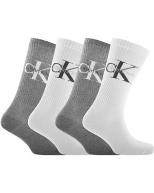 Calvin Klein 4 Giftbox Logo Socks - Gray