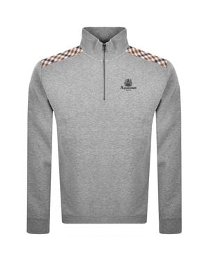 Aquascutum Active Quarter Zip Sweatshirt - Gray