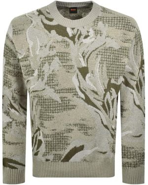 BOSS Boss Afloralo Knit Sweater - Gray
