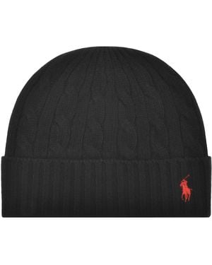 Ralph Lauren Cable Beanie Hat - Black