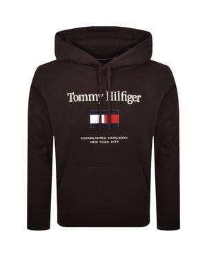 Tommy Hilfiger Embroidered Flag Hoodie - Black