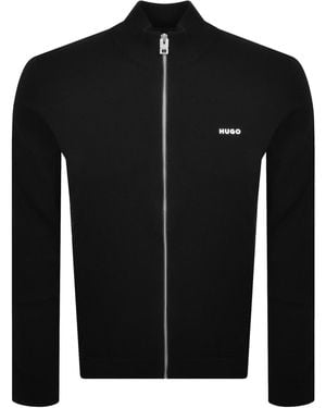 HUGO San Jacomo Full Zip Knit Jumper - Black