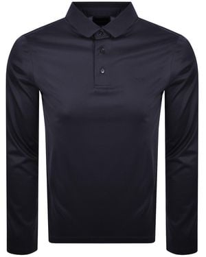 Armani Emporio Long Sleeved Polo T Shirt - Blue