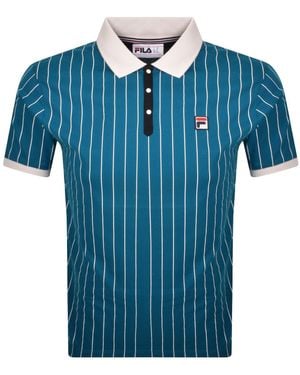 Fila Classic Striped Polo T Shirt - Blue