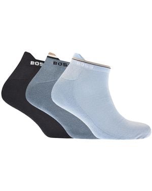 BOSS BUSINESS Boss 3 Pack Ankle Socks - Blue