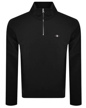 GANT Shield Logo Half Zip Sweatshirt - Black