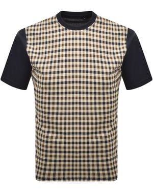 Aquascutum Body Club Check T Shirt - Black