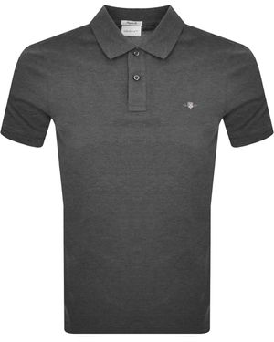 GANT Regular Shield Pique Polo T Shirt - Gray