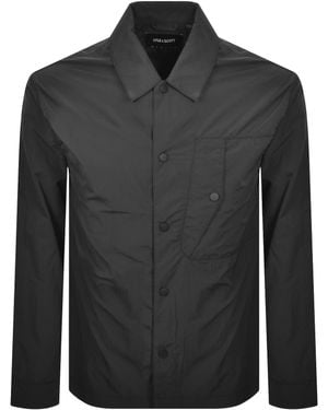 Lyle & Scott Crinkled Nylon Overshirt Ice - Grey