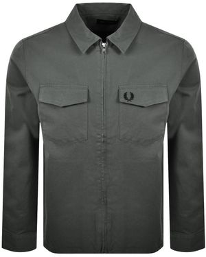 Fred Perry Zip Overshirt - Gray