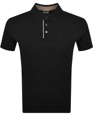 Armani Emporio Contrast Placket Polo - Black