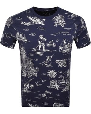 Ralph Lauren Bear Print T Shirt - Blue