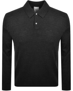 Calvin Klein Knit Polo T Shirt - Black