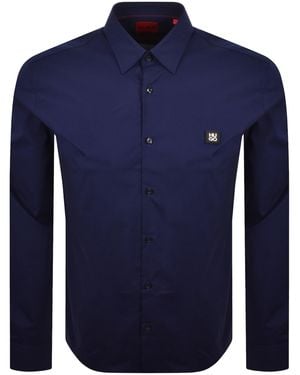 HUGO Long Sleeved Ermo Shirt - Blue