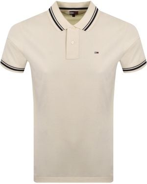 Tommy Hilfiger Tipped Polo T Shirt - Natural