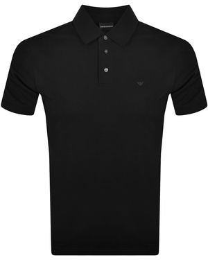Armani Emporio Short Sleeved Polo T Shirt - Black