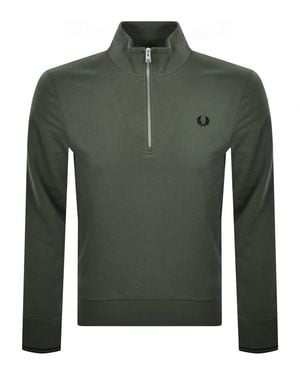 Fred Perry Half Zip Sweatshirt - Green