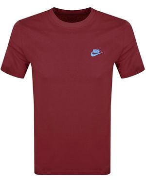 Nike Crew Neck Club T Shirt - Red