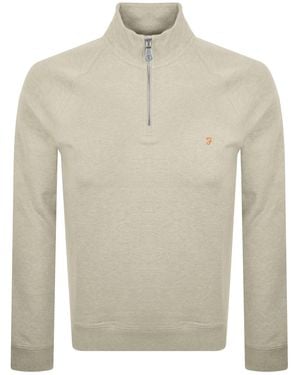 Farah Farah Jim Quarter Zip Sweatshirt - Natural