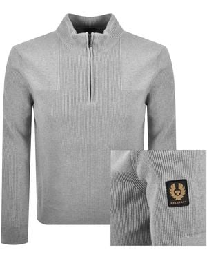 Belstaff Commander Quarter Zip Sweater - Gray