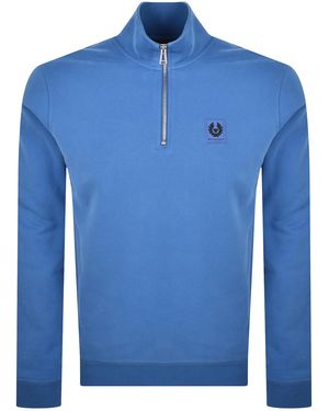 Belstaff Quarter Zip Sweatshirt Marine - Blue