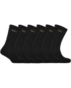 Lacoste 6 Pack Sport Crew Socks - Black