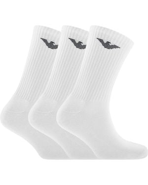 Armani Emporio 3 Pack Socks - White