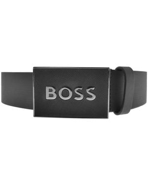 BOSS BUSINESS Boss Icon Leather Belt - Black