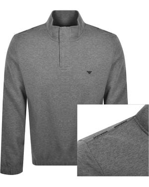 Armani Emporio Lounge Quarter Zip Sweatshirt - Grey