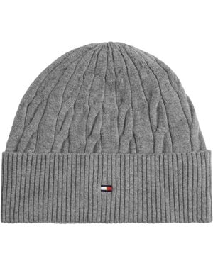Tommy Hilfiger Cable Knit Beanie Hat - Grey