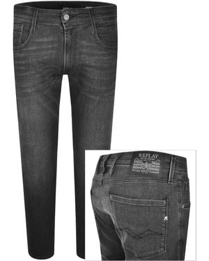 Replay Anbass Slim Fit Mid Wash Jeans - Black