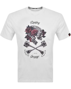 Replay Graphic T Shirt - White