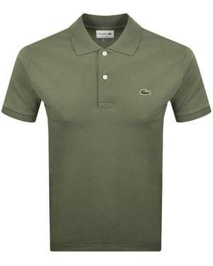 Lacoste Short Sleeved Polo T Shirt Khaki - Green