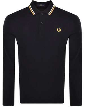 Fred Perry Long Sleeved Polo T Shirt - Blue