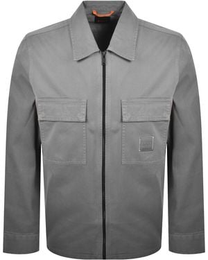 BOSS Boss Lovel Full Zip Overshirt - Grey